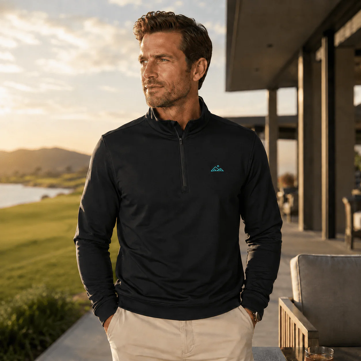 Zenith 1/4 Zip | Obsidian Black | Apex Apparel - Image 4