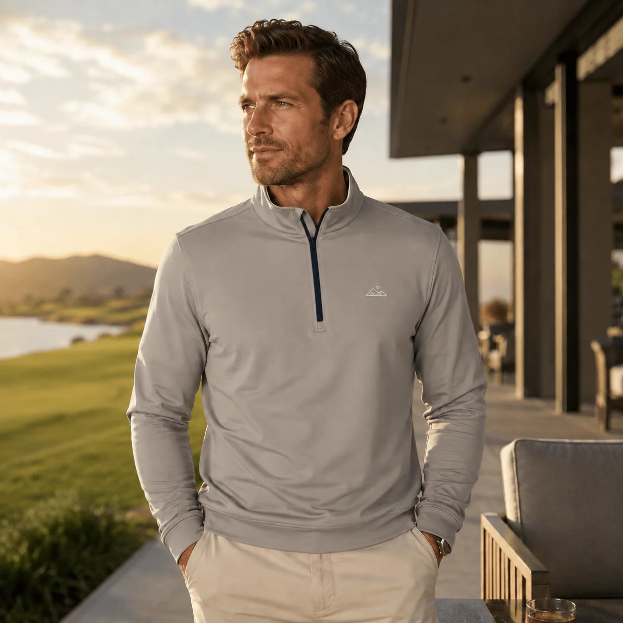 Zenith 1/4 Zip | Sandstone | Apex Apparel - Image 4
